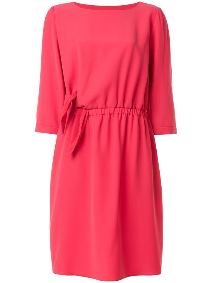 Emporio Armani Tie Detail Shift Dress - Red