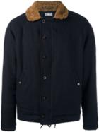 Kolor Shearling Bomber Jacket, Men's, Size: 3, Blue, Cotton/sheep Skin/shearling/acrylic/wool