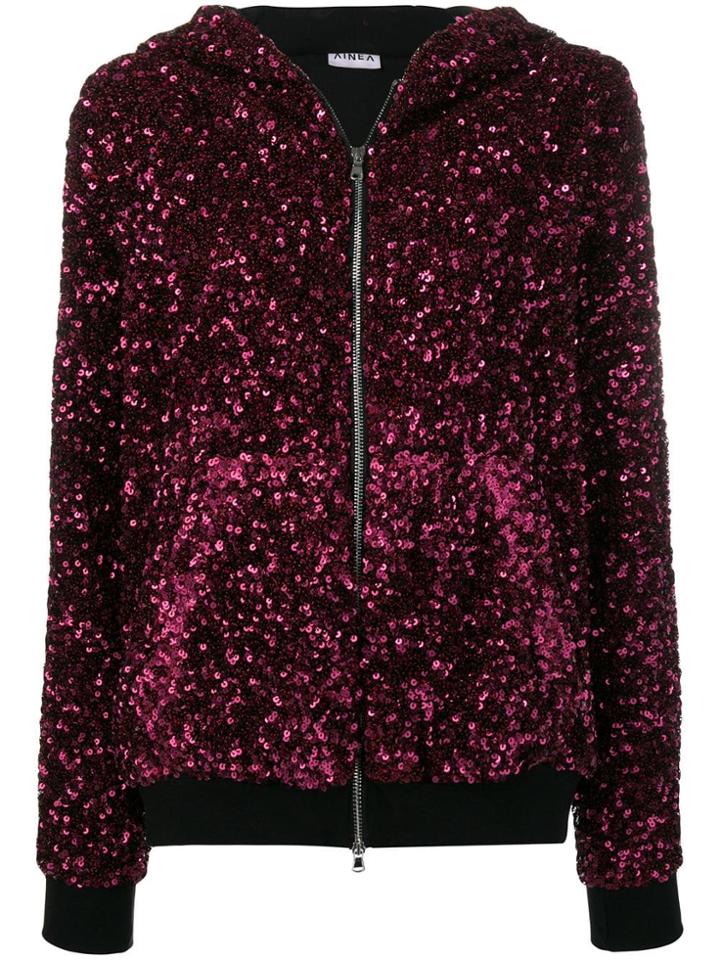 Ainea Sequinned Zip Hoodie - Purple