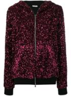 Ainea Sequinned Zip Hoodie - Purple