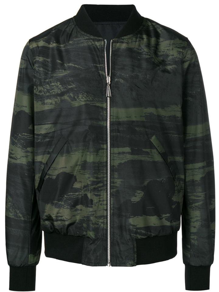 Ps Paul Smith Camouflage Print Bomber Jacket - Green