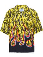 Prada Banana And Flame Print Shirt - Yellow