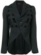 Comme Des Garçons Vintage Cut-out Detail Pinstriped Jacket - Black