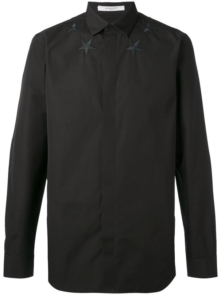 Givenchy - Star Embroidered Shirt - Men - Cotton/polyester/ceramic - 44, Black, Cotton/polyester/ceramic