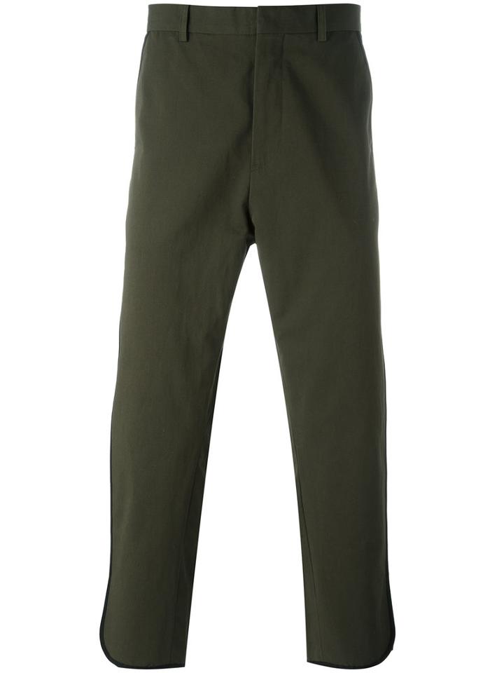 Ports 1961 Cropped Trousers, Men's, Size: 48, Green, Cotton/linen/flax/polyamide/polyester