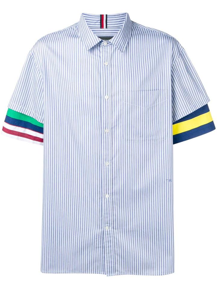 Tommy Hilfiger Contrast Sleeve Striped Shirt - Blue