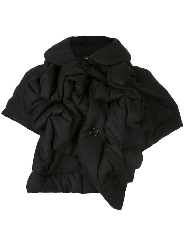 Comme Des Garçons Cropped Ruffle Puffer - Black