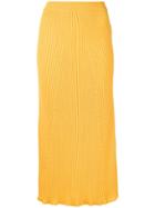 Sonia Rykiel Ribbed Midi Skirt - Yellow