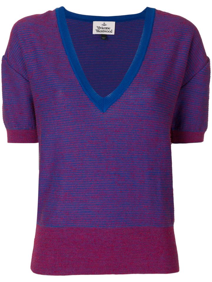 Vivienne Westwood Red Label Deep V-neck Jumper - Pink & Purple