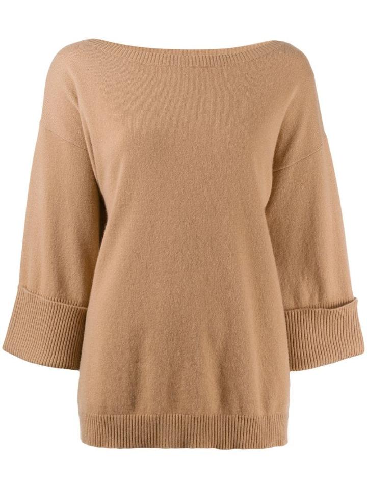 P.a.r.o.s.h. Cropped Sleeves Jumper - Neutrals