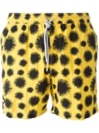 Capricode Printed Swim Shorts, Men's, Size: M, Yellow/orange, Polyamide