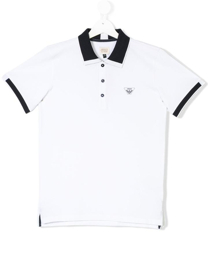 Armani Junior Teen Contrast-trimmed Polo Shirt - White