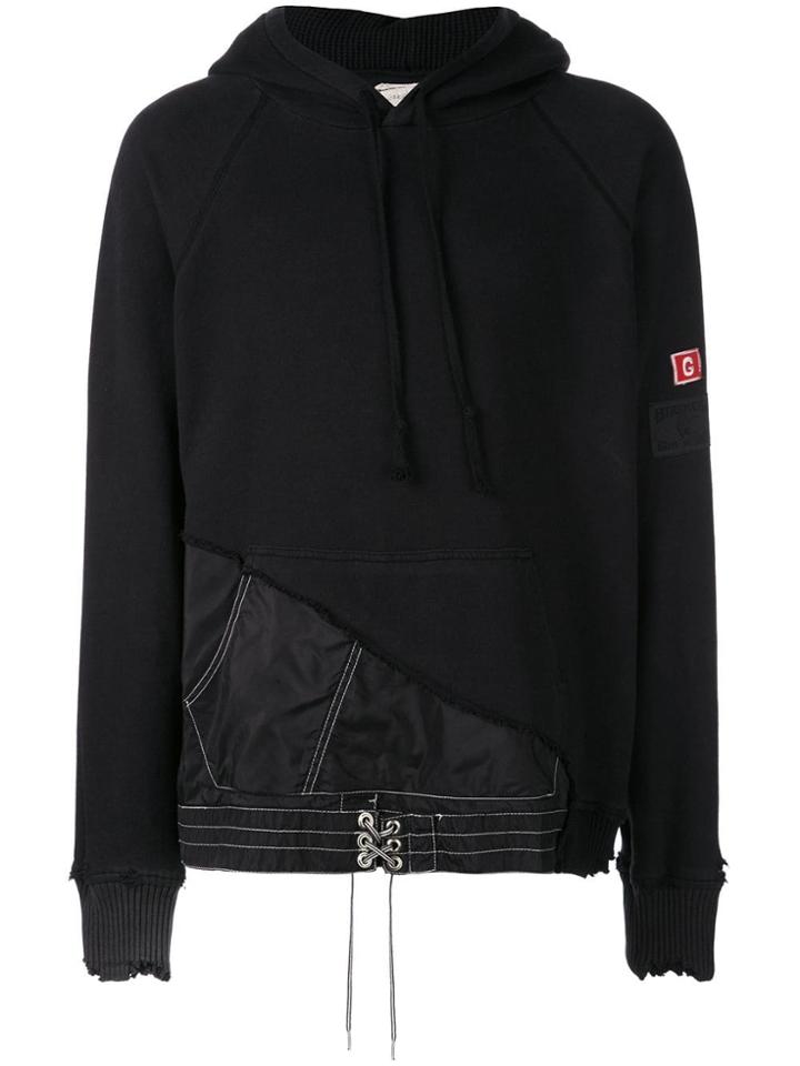 Greg Lauren Patchwork Hoodie - Black