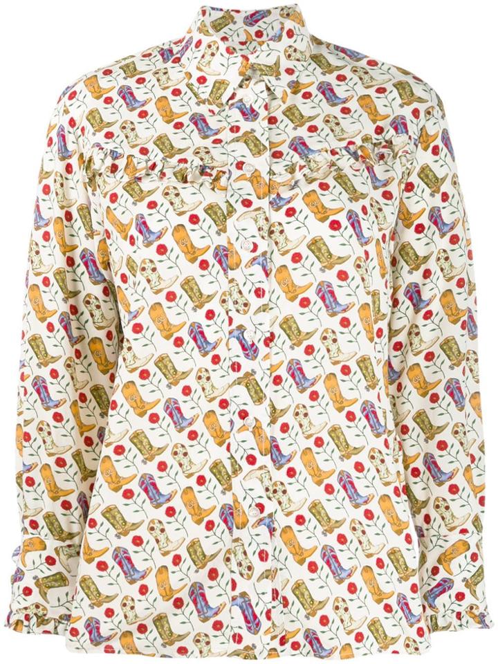 Sandro Paris Boot Print Blouse - Neutrals