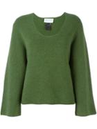 Christian Wijnants Bell Sleeve Jumper, Women's, Size: Medium, Green, Virgin Wool