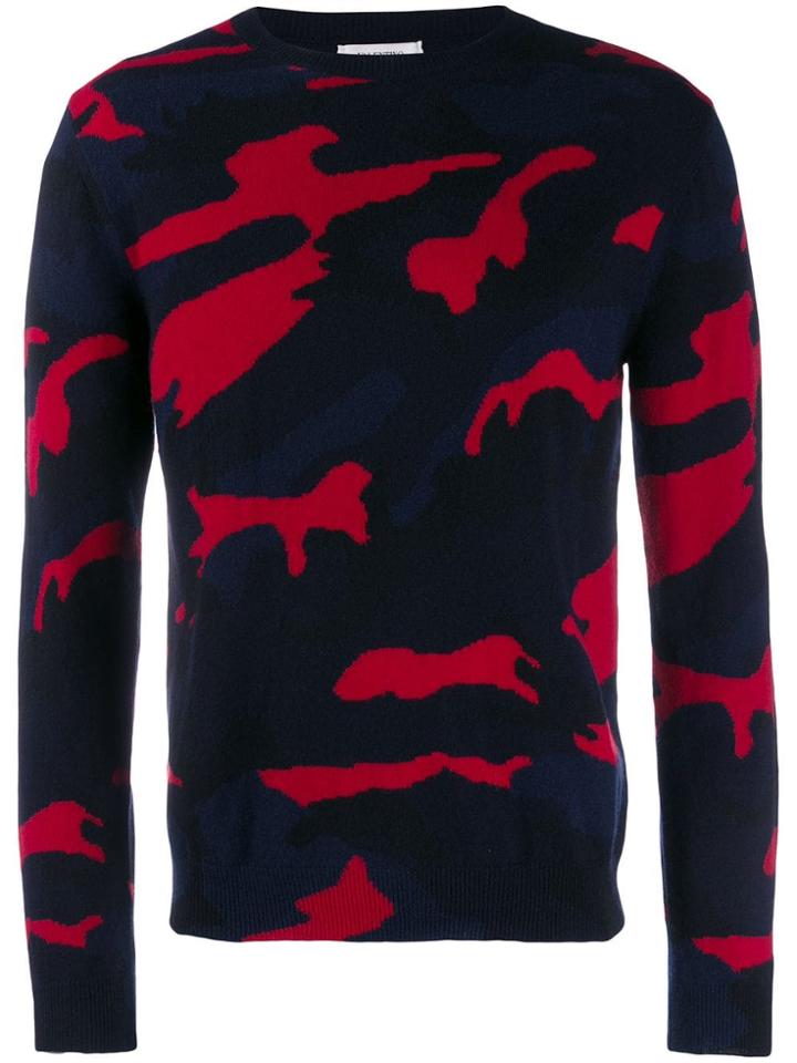 Valentino Cashmere Camouflage Sweater - Blue