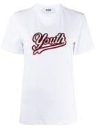 Msgm University Of Youth Print T-shirt - 01 White