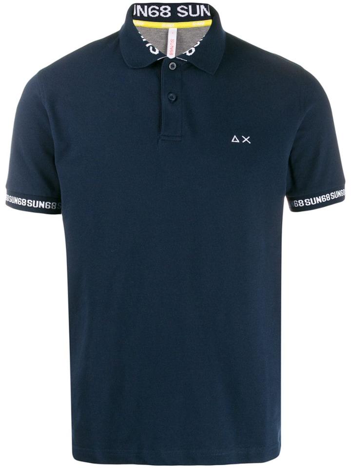 Sun 68 Chest Logo Polo Shirt - Blue
