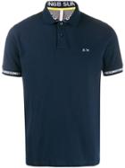 Sun 68 Chest Logo Polo Shirt - Blue