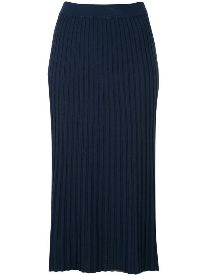 Le Ciel Bleu Ribbed Knit Skirt - Blue