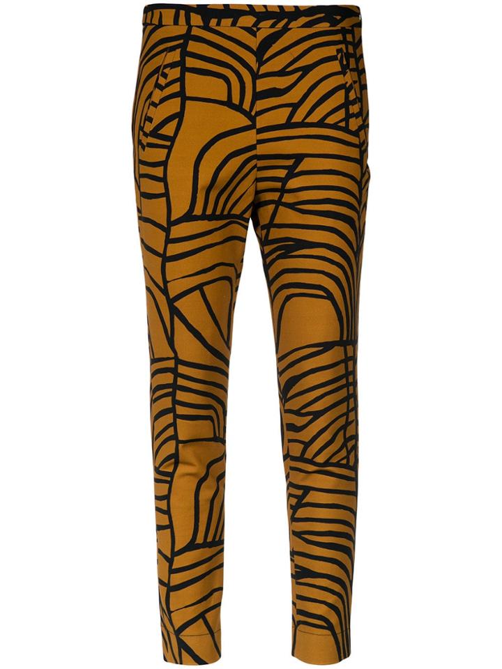 Andrea Marques Printed Skinny Trousers - Est Xilo Ocre