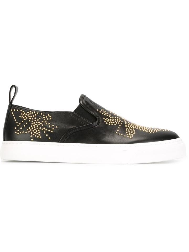 Chloé Studded Slip-on Sneakers, Women's, Size: 37, Black, Nappa Leather/leather/rubber