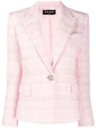 Balmain Fitted Textured Blazer - Pink