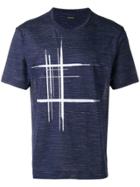 Z Zegna Abstract Tartan Print T-shirt - Blue