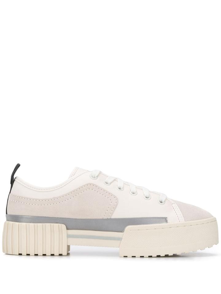 Diesel Low-top Sneakers With Metallic Panels - Neutrals