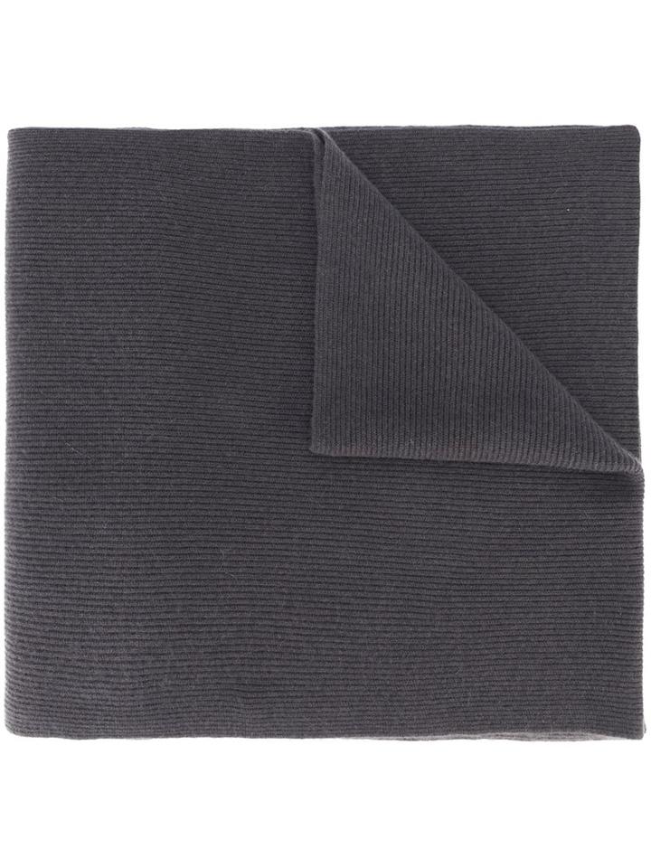 N.peal Cashmere Ribbed Wide Scarf, Adult Unisex, Grey, Cashmere
