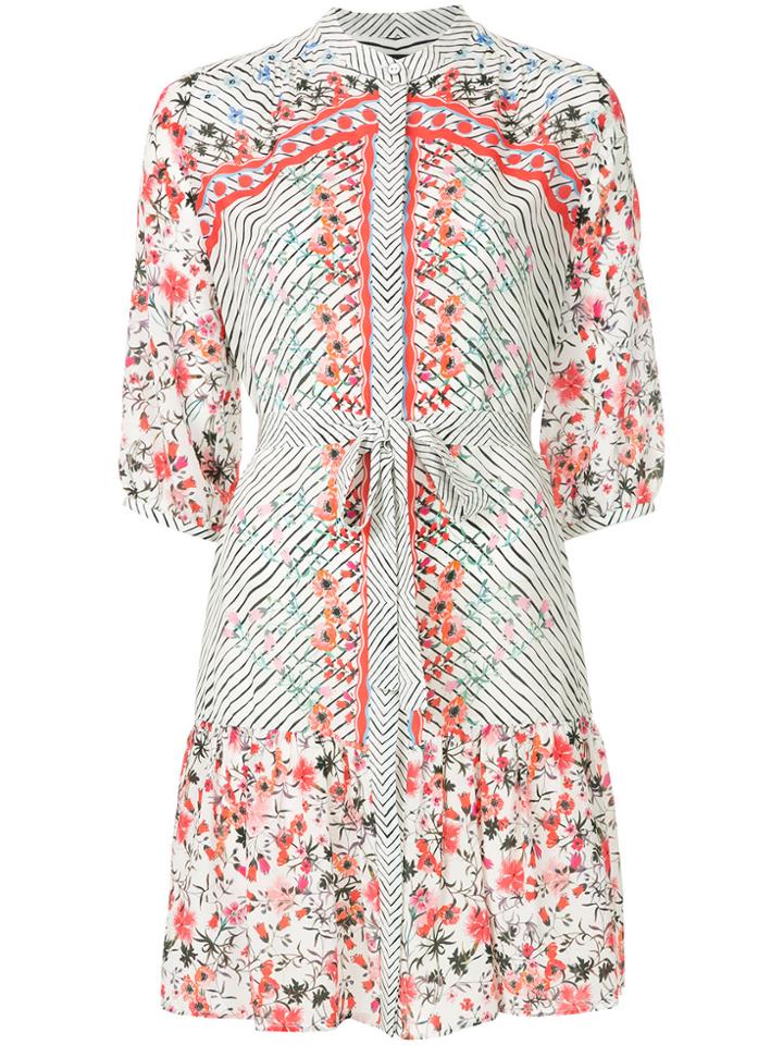 Saloni Floral Print Dress - White