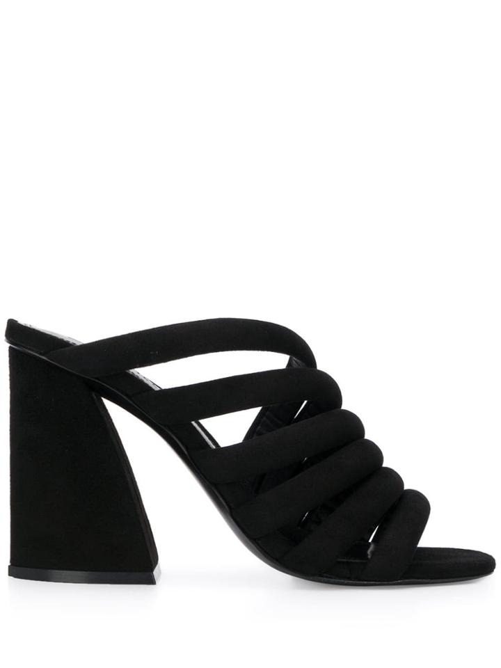 Mercedes Castillo Suede Strap Mules - Black