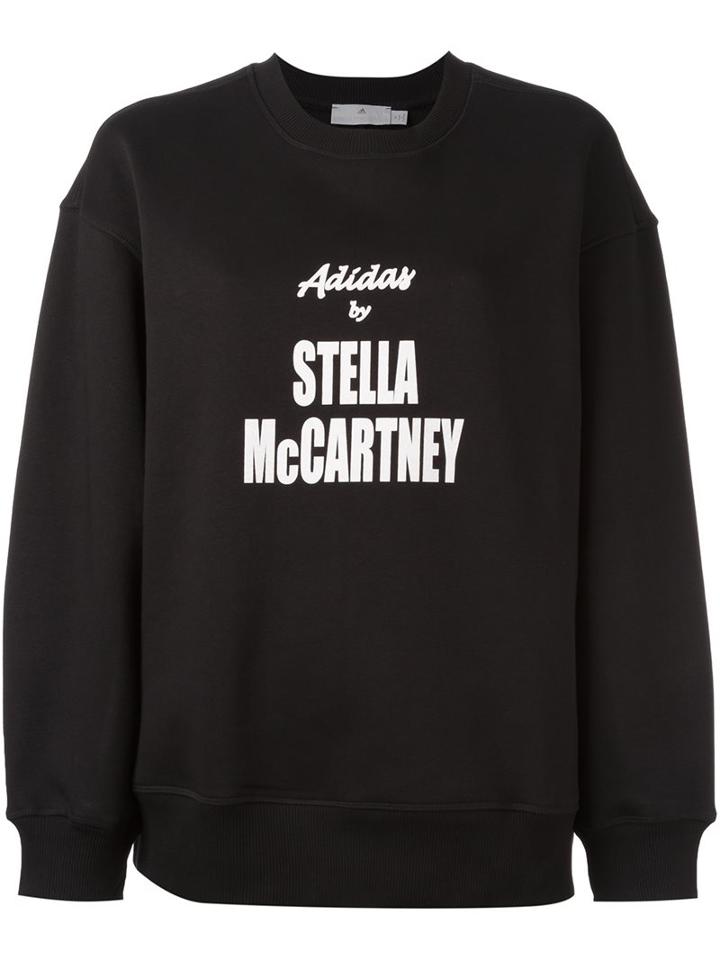 Adidas By Stella Mccartney Logo Print Sweatshirt, Women's, Size: Xs, Black, Cotton/polyester