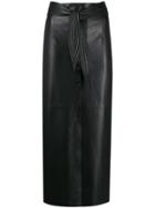Nanushka High Waisted Belted Skirt - Black