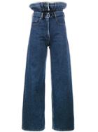 Y / Project High Double Waistband Jeans - Blue