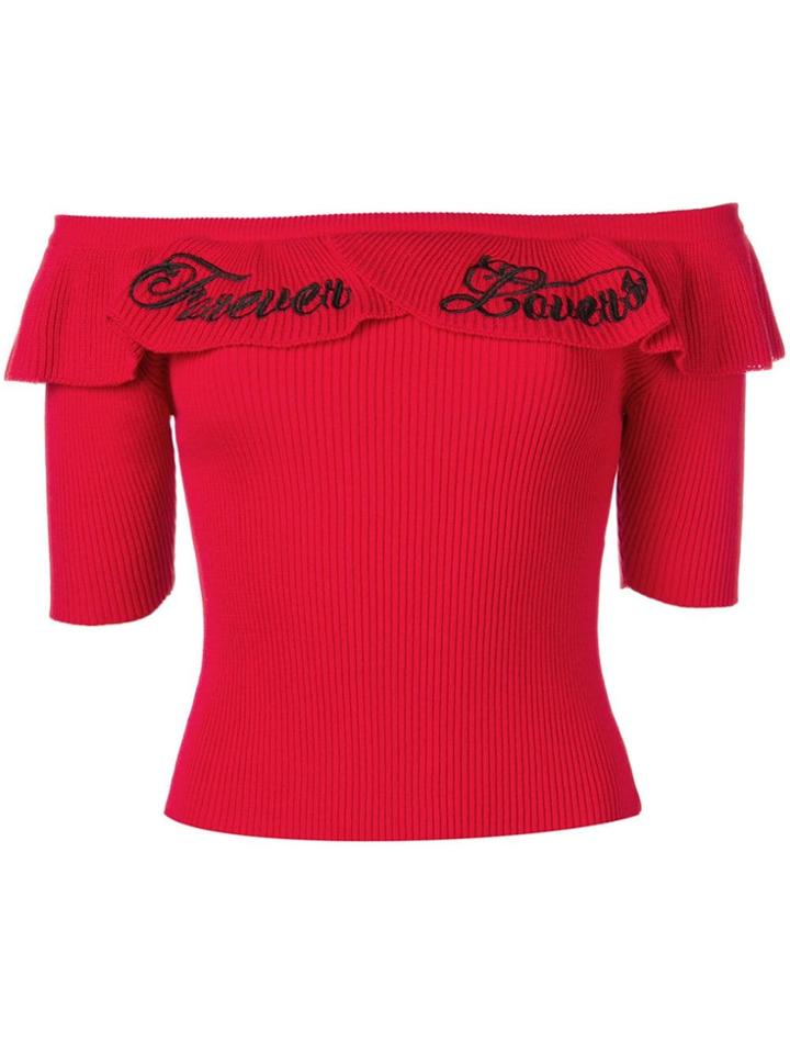 Red Valentino Forever Embroidery Knit Top