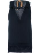 No21 - Mesh Panel Vest Top - Women - Cotton/polyester - 42, Women's, Blue, Cotton/polyester