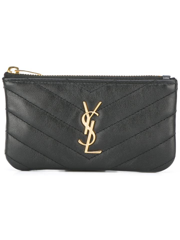 Saint Laurent Monogrammed Coin Purse - Black