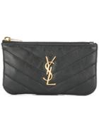 Saint Laurent Monogrammed Coin Purse - Black