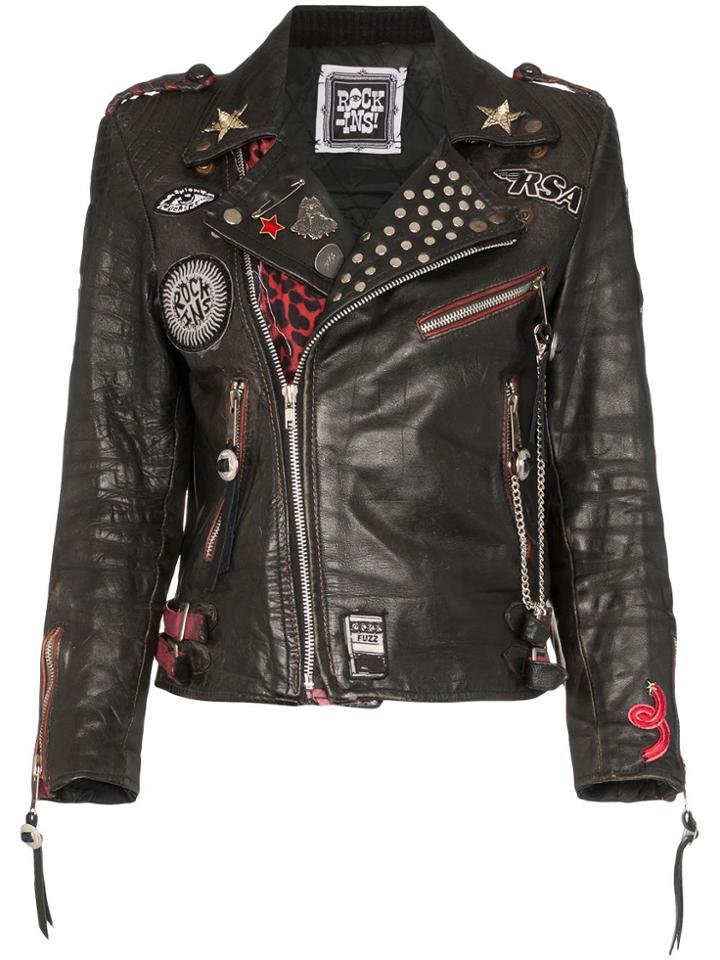 Rockins Custom Detail Biker Jacket - Black