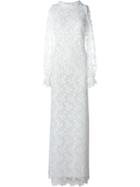 Giamba Lace Maxi Dress, Women's, Size: 40, White, Polyester