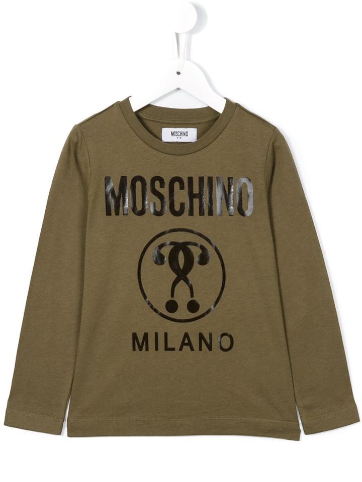 Moschino Kids Double Question Mark T-shirt, Boy's, Size: 12 Yrs, Green