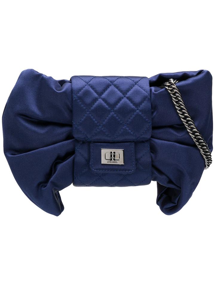 Chanel Vintage Bow Shaped Shoulder Bag - Blue