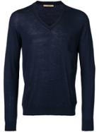 Nuur V-neck Merino Sweater - Blue