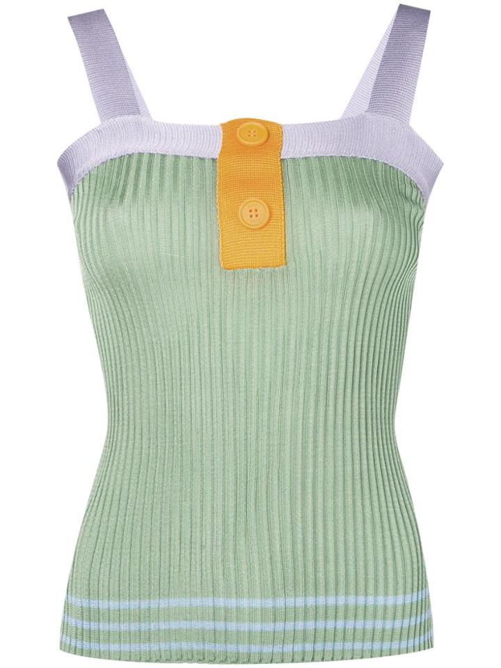 Sjyp Knitted Bustier Top - Green