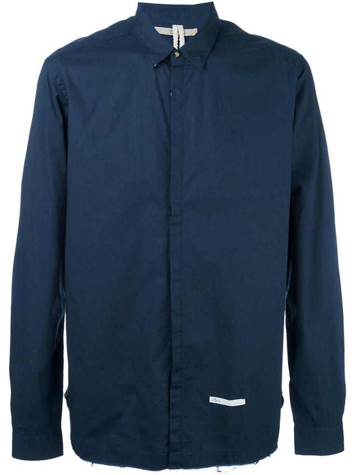 Dnl Concealed Fastening Shirt, Men's, Size: 41, Blue, Cotton/spandex/elastane/polyamide