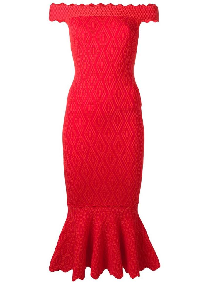 Jonathan Simkhai Off-shoulders Fitted Dress, Women's, Size: Xs, Red, Rayon/nylon/spandex/elastane