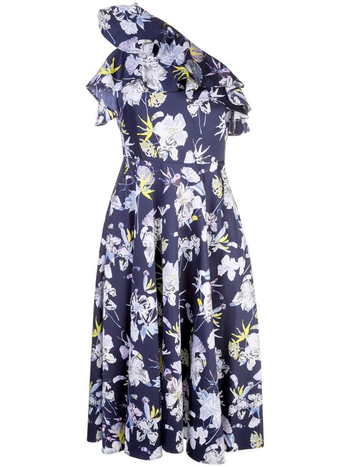 Jason Wu Collection Floral Print One Sleeve Dress - Blue