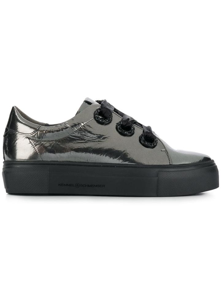 Kennel & Schmenger Metallic Platform Sneakers - Silver