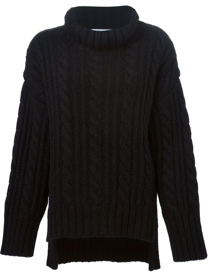 Viktor & Rolf Oversized Cable Knit Sweater, Women's, Size: Xs, Black, Wool/alpaca